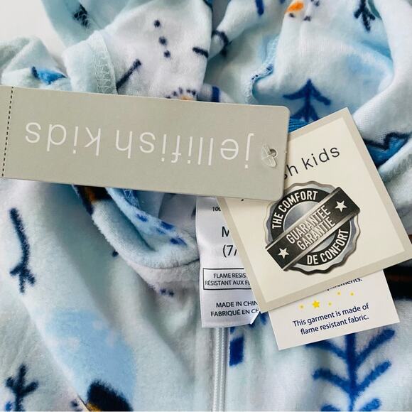 Jellyfish Kids | Snowman Zipper Onesie Hooded NWT M 7/8 - Picture 7 of 9